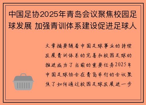 中国足协2025年青岛会议聚焦校园足球发展 加强青训体系建设促进足球人才成长